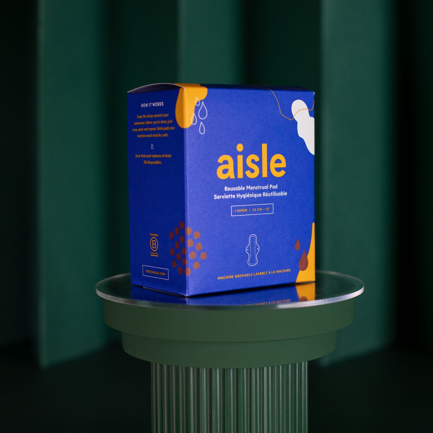 Aisle reusable cloth pad size Super packaging