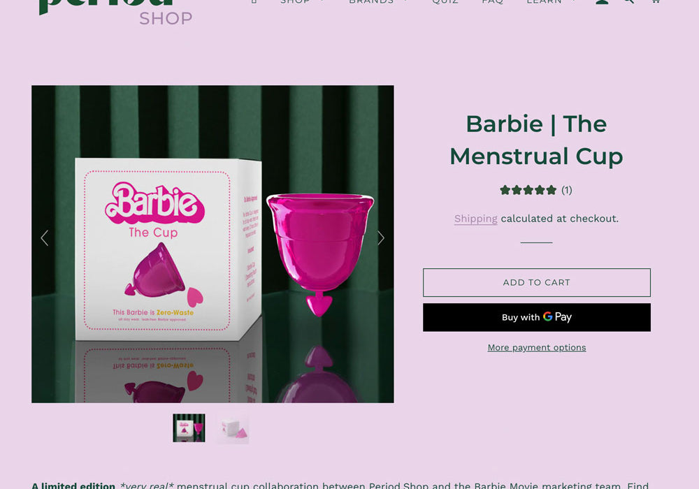 Barbie The Cup | A Period.Shop x Barbie Exclusive Very Real Limited Collab