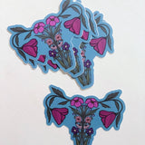 Wildflower Uterus Matte Sticker