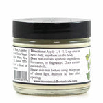 A small jar with a black lid labeled ProMeno Women's Wild Yam Cream, instructing to apply 1/4–1/2 tsp once or twice daily; free from synthetic ingredients, hormones, and fragrances.