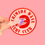 Crimson Wave Surf Club Sticker