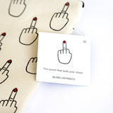 The Middle Finger Makeup Bag Pouch by Unblushing is a wet bag made from Cotton.