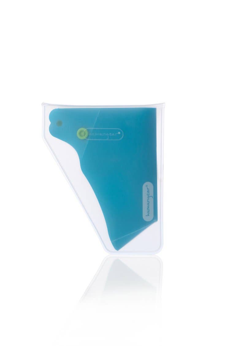 The GoPee - Stand to Pee Device is a blue, flexible, pocketable female urination aid shown inside a transparent plastic storage case on a white background.