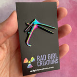 Speculum Pin - Rainbow Anodized