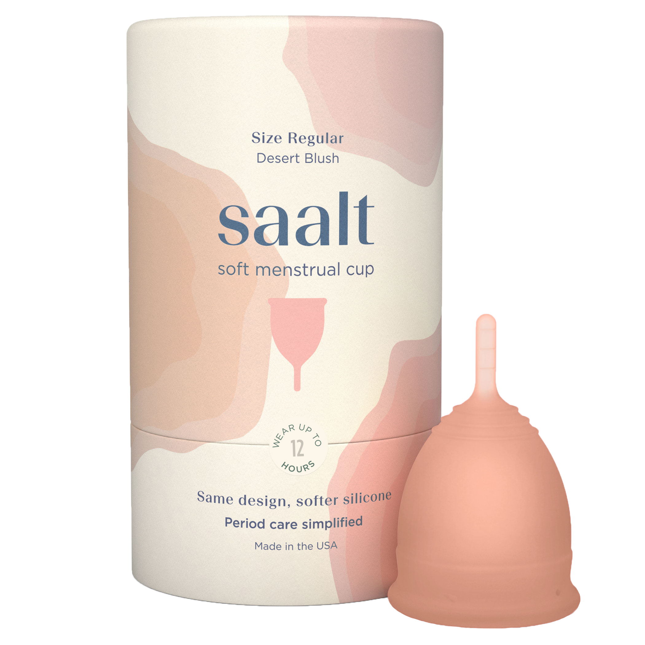 Saalt Soft menstrual cup best period cup Regular Large Desert Blush