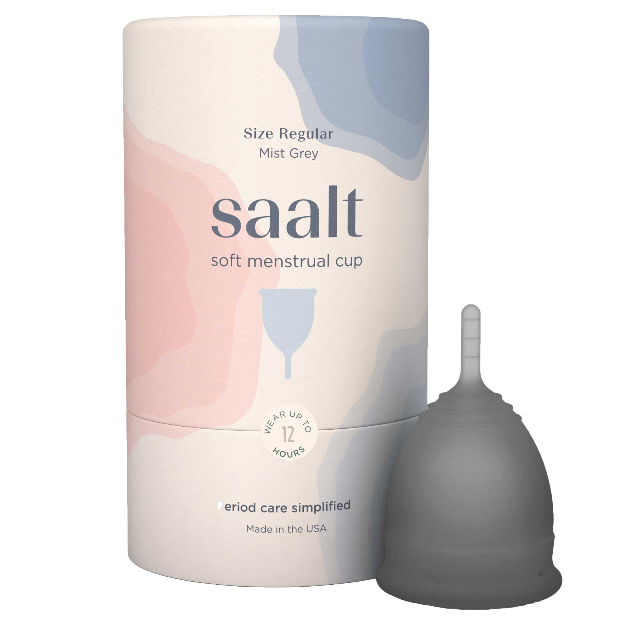 Saalt Soft menstrual cup best period cup Regular Large Mist Grey