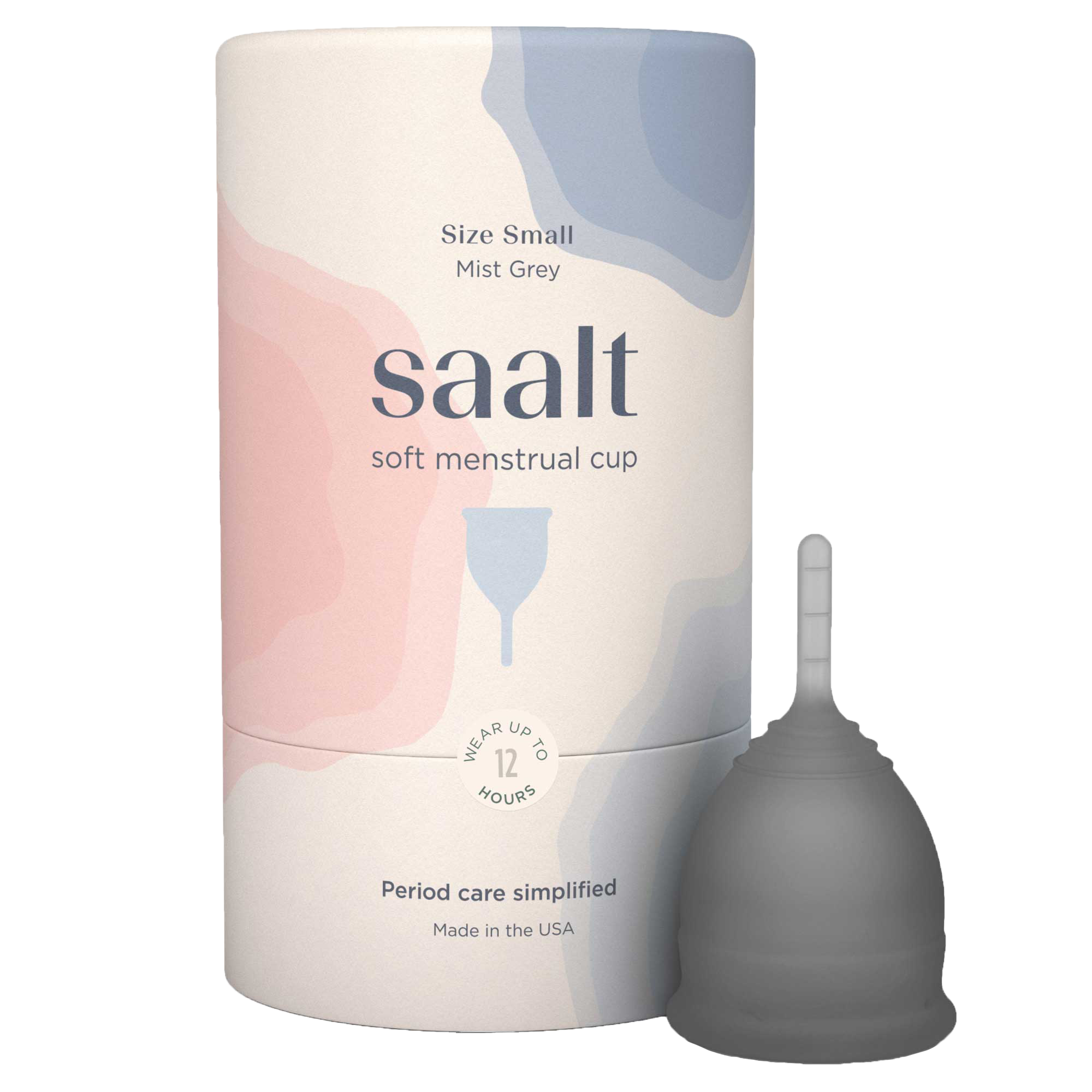 Saalt Soft menstrual cup best period cup Small Mist Grey